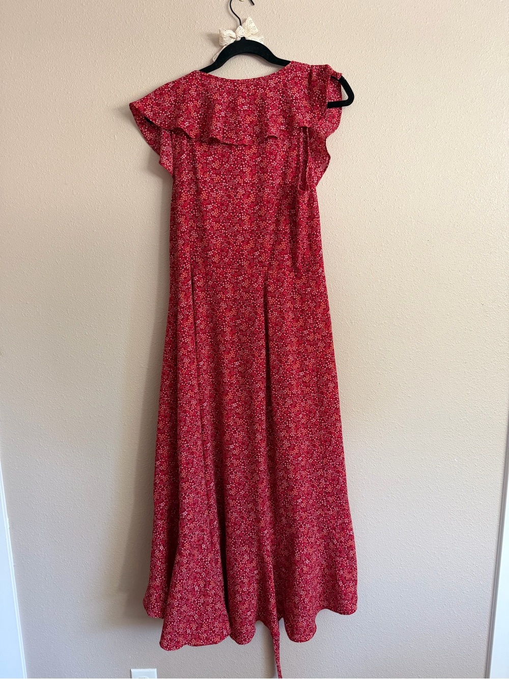 Max Studio Red Floral High-Low Ruffle Dress - Picture 2 of 4